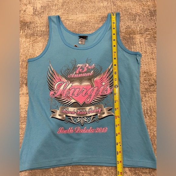 NWT Sturgis Black Hills Rally 73rd Annual Motorcycle Ride 2013 Sz Small Lt Blue - Picture 10 of 11